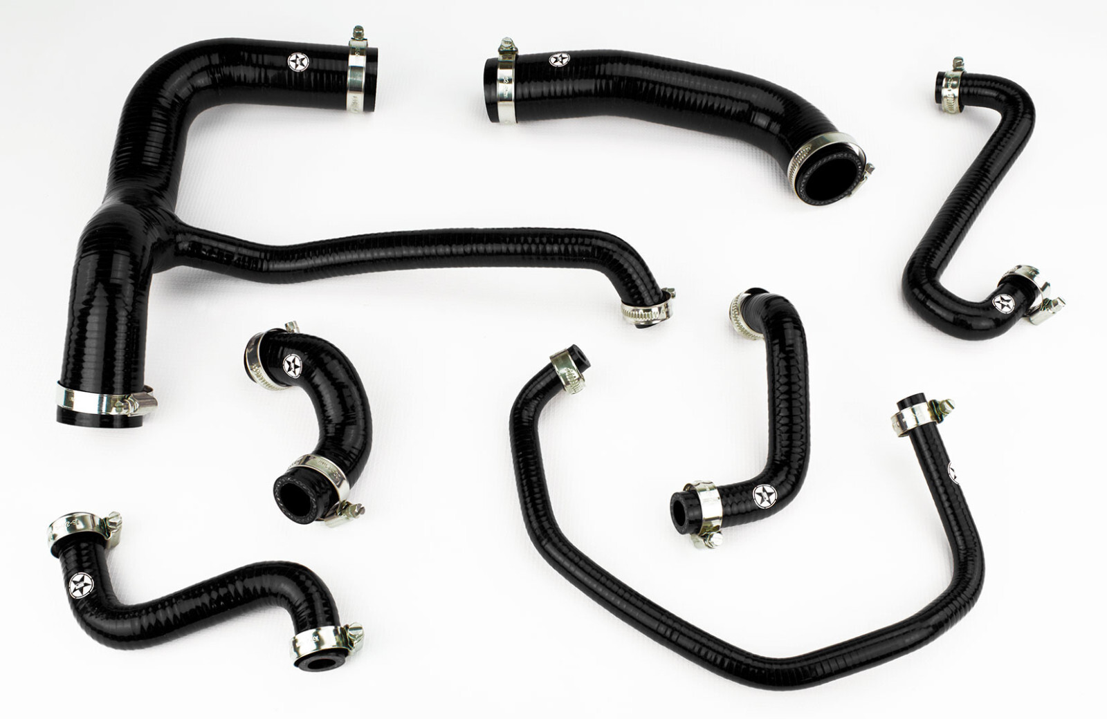 Silicone Radiator Coolant Hoses fit Land Rover Discovery 200TDI Stoney Black