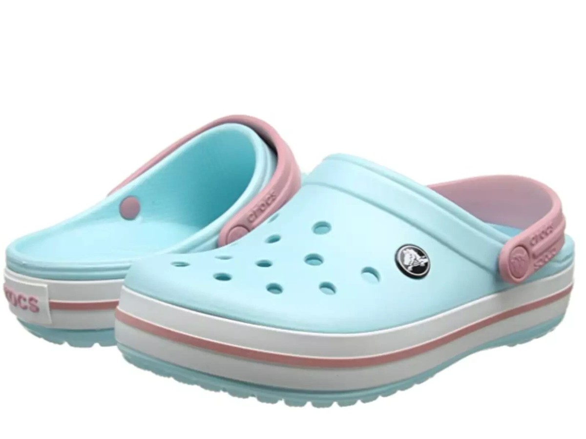 CROCS Clogs Men's Flat Slingbacks Ice Blue Mules Slip-on Clogs Men's Size 12