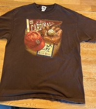 Vtg. St. Louis Cardinals MLB Lee Sport T-Shirt Men's M/L 2004 Brown Team Logo
