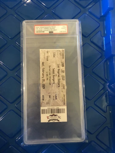 Yoshinobu Yamamoto 2024 Pro Debut FULL Ticket, PSA 10 GEM MINT, Dodgers, RARE!!!