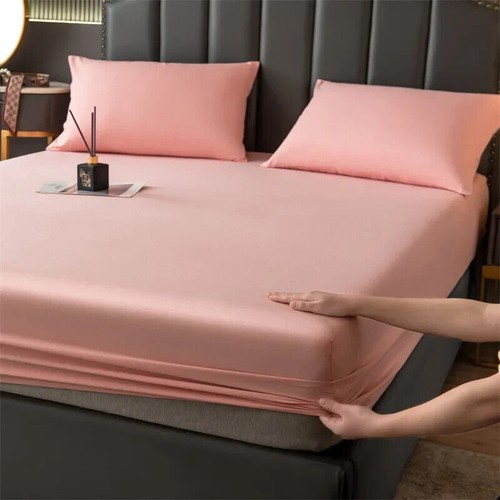 Sábana bajera de algodón egipcio con banda elástica funda de colchón suave agradable para la piel - Imagen 4 de 23