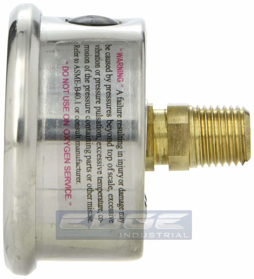 10 PACK LIQUID FILLED PRESSURE GAUGE 0-100 PSI, 2" FACE, 1/4" BACK MOUNT - Image 2 of 3