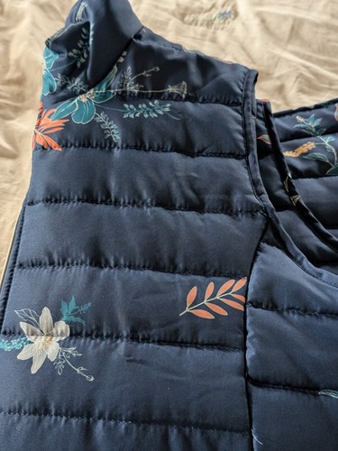 Women's Gilet Anne De Lancay Blue Mix Inner Fleece Body Warmer Zip &Pockets VGC - Picture 21 of 24