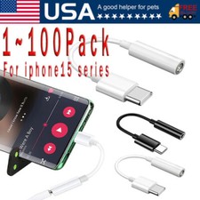 USB-C Type C to 3.5mm AUX Headphone Jack Adapter Lot For iPhone 15/Android Phone