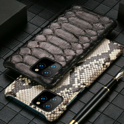 Genuine Python Leather Case for iPhone 16 Pro Max 15 Snake Belly Skin Back Cover