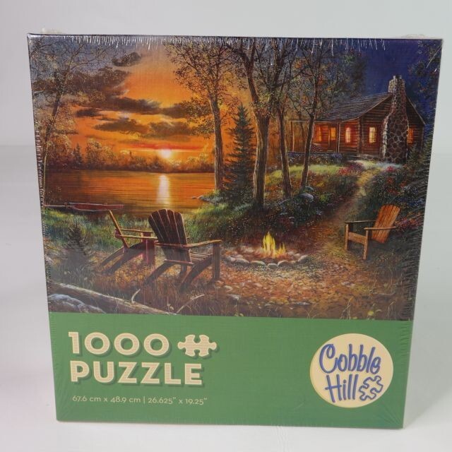Cobble Hill 1000 Piece Puzzle Fireside Cabin Outdoors Jim Hansel Sealed