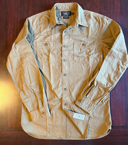 RRL HBT Beige Twill Utility Service Shirt sz S - 第 3/5 張圖片