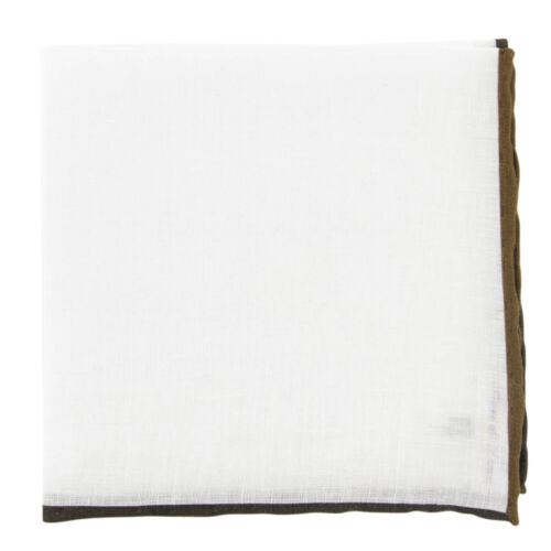 Fiori Di Lusso White Solid Linen Blend Pocket Square - 12" x 12" (838) - Picture 1 of 4