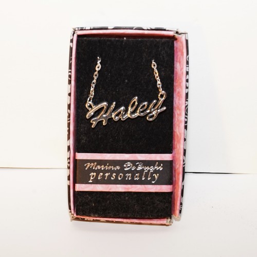 Name Necklace Marina DeBuchi Silver Plated Personalized Choose Name NWT JB - Picture 56 of 135
