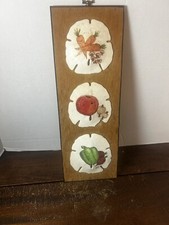 Fall Winter Sand Dollars Hand Painted On Wood ( Small Chip On Middle Dollar)