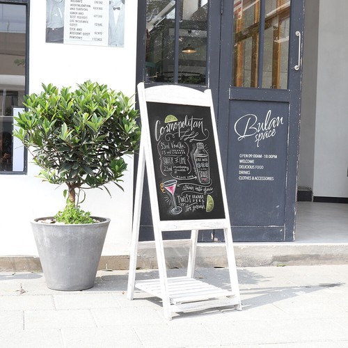 Large A Frame Chalkboard Blackboard Sandwich Pavement Sign Menu Board Bar Shelf - Picture 2 of 27
