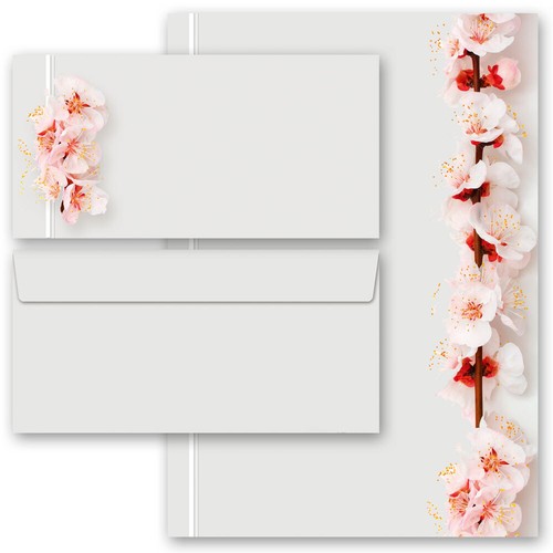 Motiv-Briefpapier-Sets KIRSCHBLÜTEN, Briefpapier mit Umschlag - Bild 7 von 12