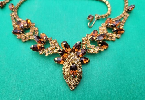 Weiss Rhinestone Necklace Princess Choker Marquise Larger Stones SIGNED - 第 3/24 張圖片