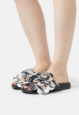Paco Rabanne Silver Slides 36