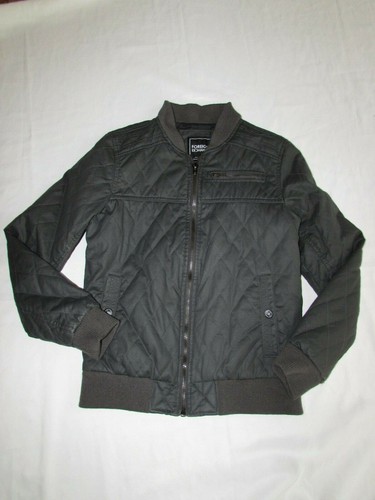 Gray Cotton Quilted Zip Jacket Size 