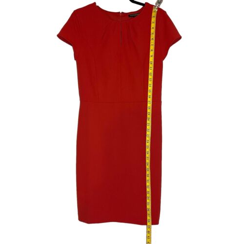 Abito donna Banana Republic nuovo taglia 8 rosso cappuccio manica tubino lunghezza ginocchio foderato - Foto 3 di 14