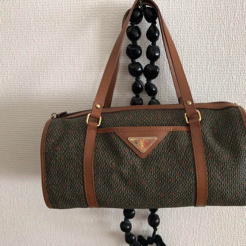 Borsa a mano Saint Laurent tote bag YSL Cassandra Boston marrone delicatamente + usata originale JPN