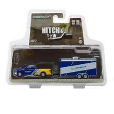 GREENLIGHT 32130C 2016 FORD F-150 PICKUP & ENCLOSED CAR TRAILER DIECAST 1:64