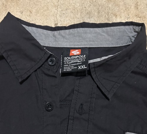 Vintage Y2K Southpole Black Button Up Shirt Size - 2XL Skater Grunge Streetwear - Picture 9 of 11