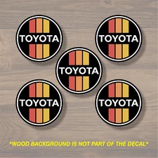 TOYOTA Retro Vintage TRD Wheel Center Cap Overlay x5, Vinyl Decal Sticker