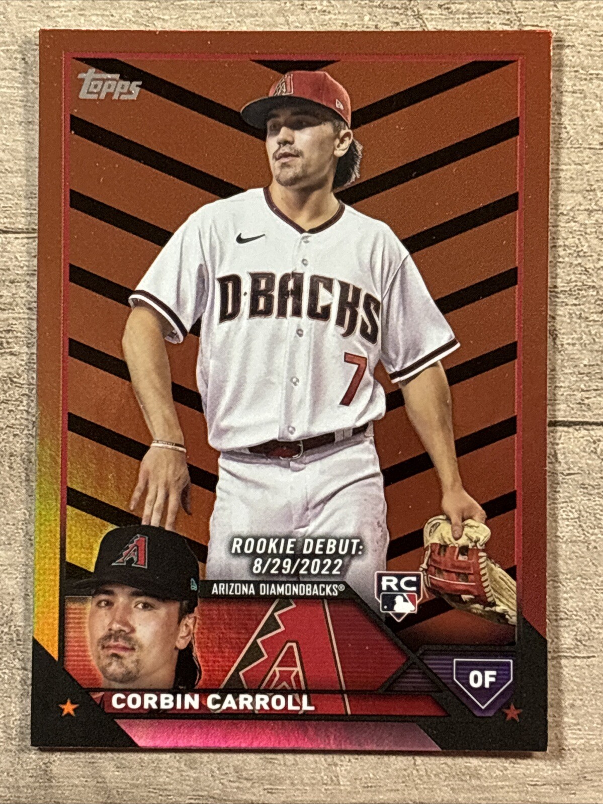 2023 Topps Update Series Rookie Debut Orange and Black Foil Corbin Carroll