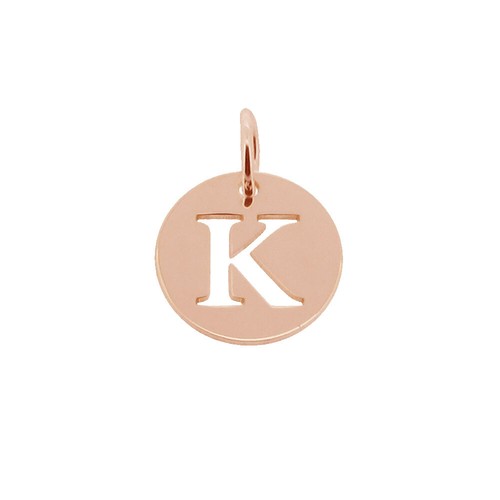 Dije disco dije enchapado en oro rosa de 9 quilates personalizado cualquier letra inicial de regalo - Imagen 15 de 30