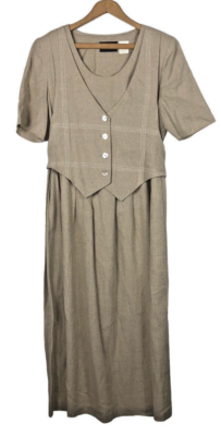modest linen maxi dress Bianca Maxi Dress- Modest Summer Wear (7 Colors) Army green / 2 main image 1