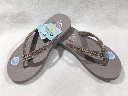 Skechers Women's Meditation Lotus Bae Taupe Thong Sandals - Size 11 NWB