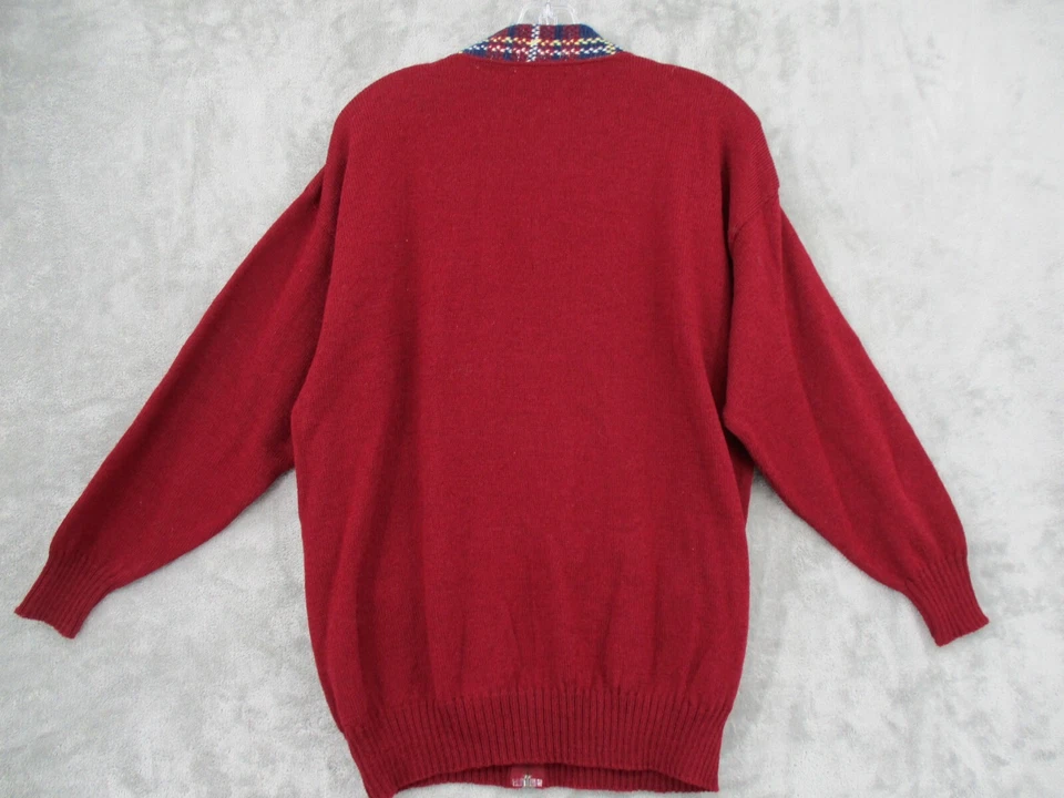 Vintage Pendleton Sweater Mens Medium Wool Cardigan Grandpa Pocket Preppy Plaid - Image 2 of 4