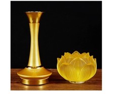 1pairs Buddhism Supplies LED Glass Lotus Lamp Household Temple Buddha Light 7IN