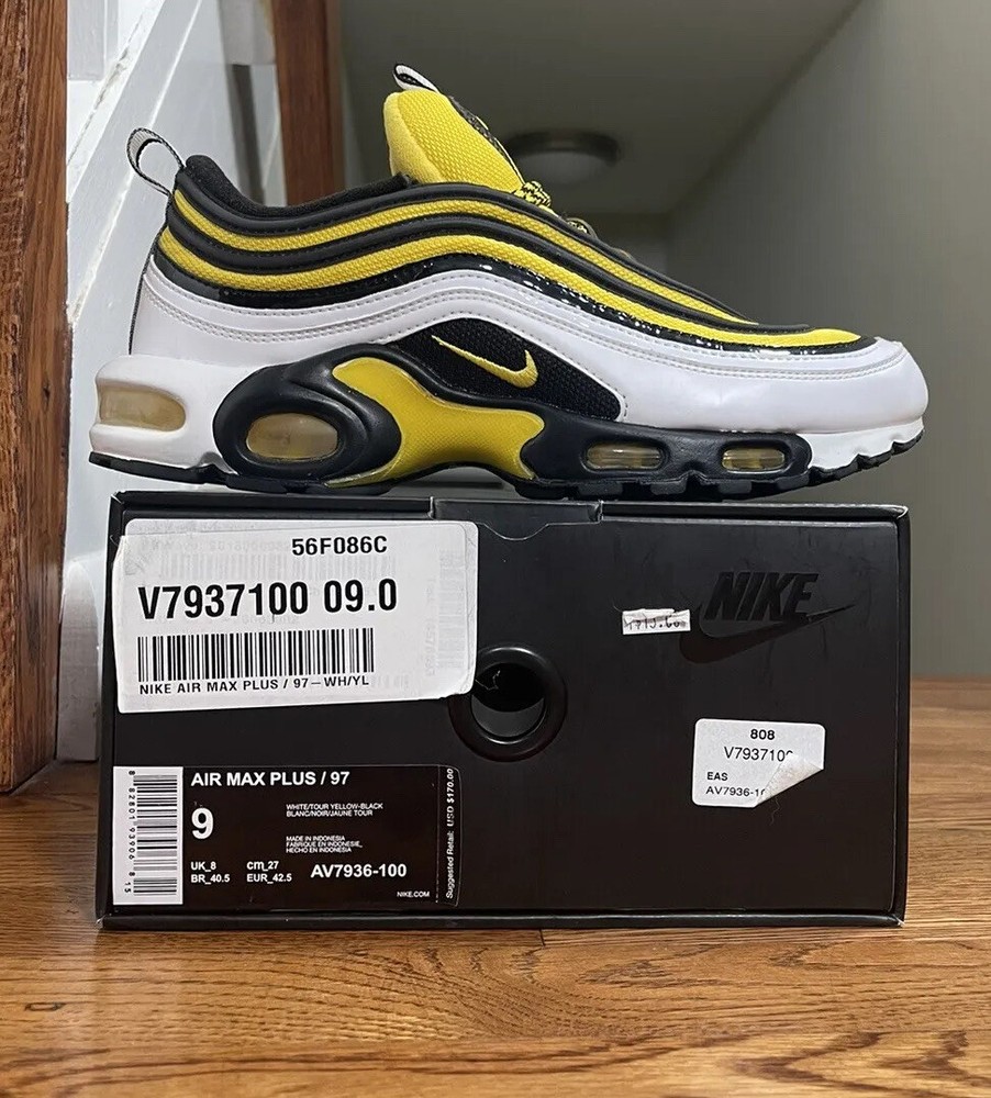 Nike Air Max Plus 97 Frequency Pack AV7936-100 Mens Size 9 2018 Pre-Owned TN Tuned