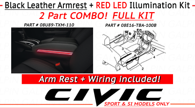 NEW GENUINE HONDA 2019 - 2020 CIVIC BLACK CENTER ARMREST