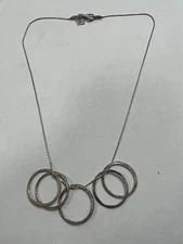 Silpada SS 5 Textured Ring Pendant + Necklace N1534 [033PIW]