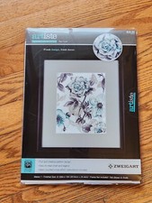 Artiste Counted Cross Stitch Kit Teal Floral Flowers Zweigart 1576768
