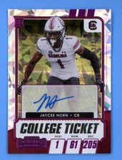 Jaycee Horn Auto 13/23 2021 Panini Contenders College Pink Cracked Ice 101565