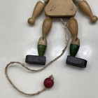 Vintage Wooden Jumping Jack Pull String Toy Alpine Boy Swiss Austria? 7” AsIs — photo 6