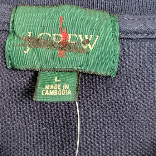 New J Crew Men Classic Pique Polo Shirt Large Slim Performance Blue Golf Sports - Picture 3 of 5