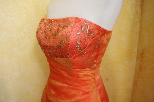 Milano Formals Naranja Iridiscente Lentejuelas Vestido de Boda Baile de graduación Vestido Talla Pequeña - Imagen 5 de 16