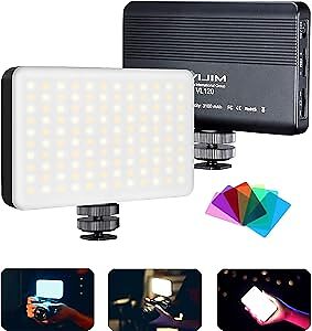 Compact Bi-Color LED Video Light with Rechargeable Battery for DSLR Cameras