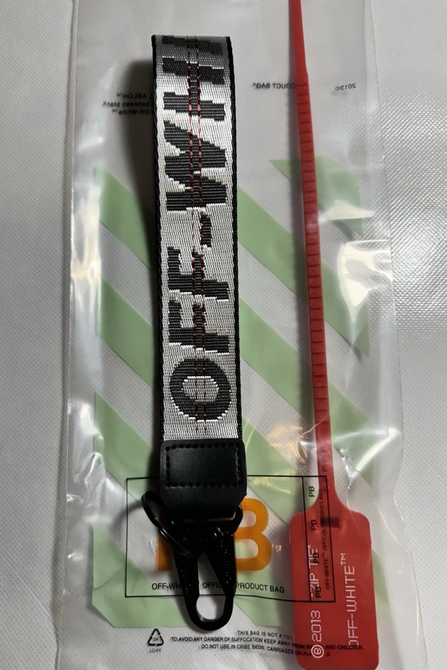Off White Industrial Keychain Silver with Metal Clasp New With Ziptie - Image 2 of 4