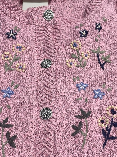 Northern Reflections Vintage Women's Cardigan Sweater Embroidered Floral size L - Picture 9 of 16