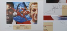 Theatre of Kings Man Utd Jose Palomares Signed Ltd Ed Print Andy Cole, Denis Law