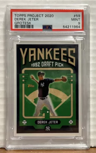 2020 Topps Project 2020 #59 Derek Jeter by Grotesk PSA Mint 9 NY Yankee