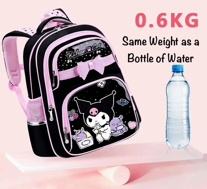 Mochila Kuromi Niñas Elegante Brillante Multifacética Hello Kitty Premium Bolso Escolar Foto 3 de 4