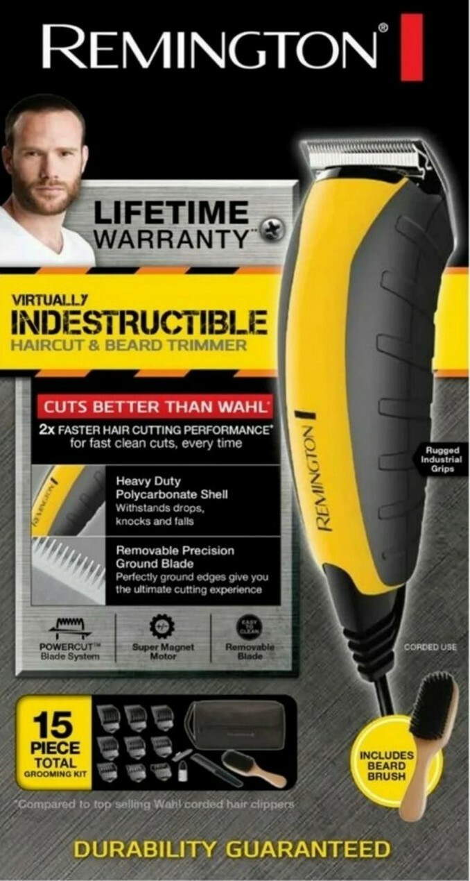 Remington Virtually Indestructible Barbershop Clipper, 15-pi