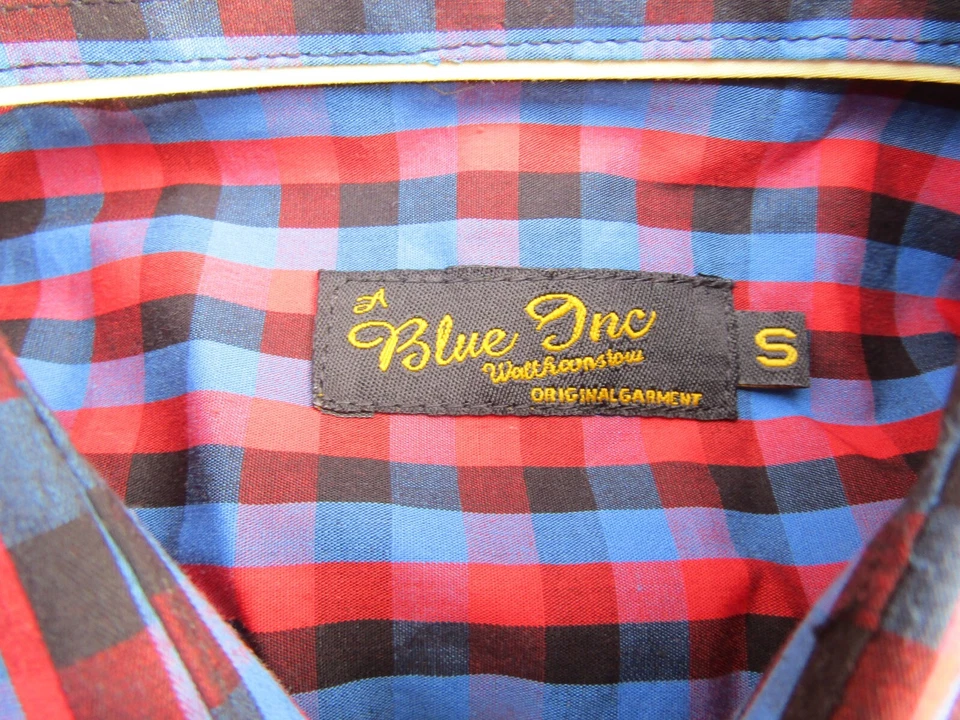 Men's Blue Inc checked long sleeved shirt - Size UK Small - Image 4 of 4
