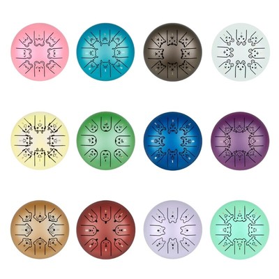 12 Zodiac 8 Note Steel Tongue Drum Percussion Instrument Musical Education Toy