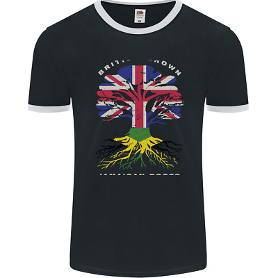 British Grown Jamaican Roots Jamaica Flag Herren Ringer T-Shirt FotL