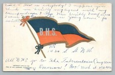 BHS Washingon DC High School Pennant " Tuberculosis Congress Tomorrow" 1908