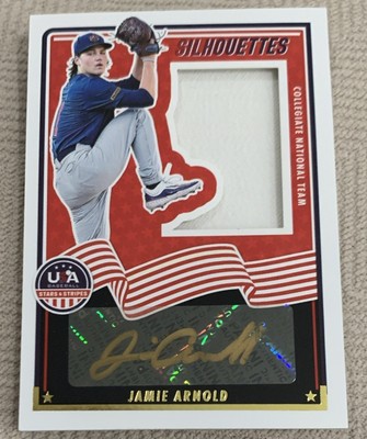 2025 Panini Stars & Stripes-Jamie Arnold Silhouettes Black Gold Auto /50 USA-JA